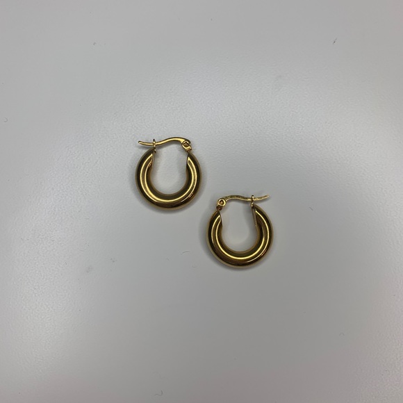 Chunky Gold Hoop Earrings - Picture 1 of 2